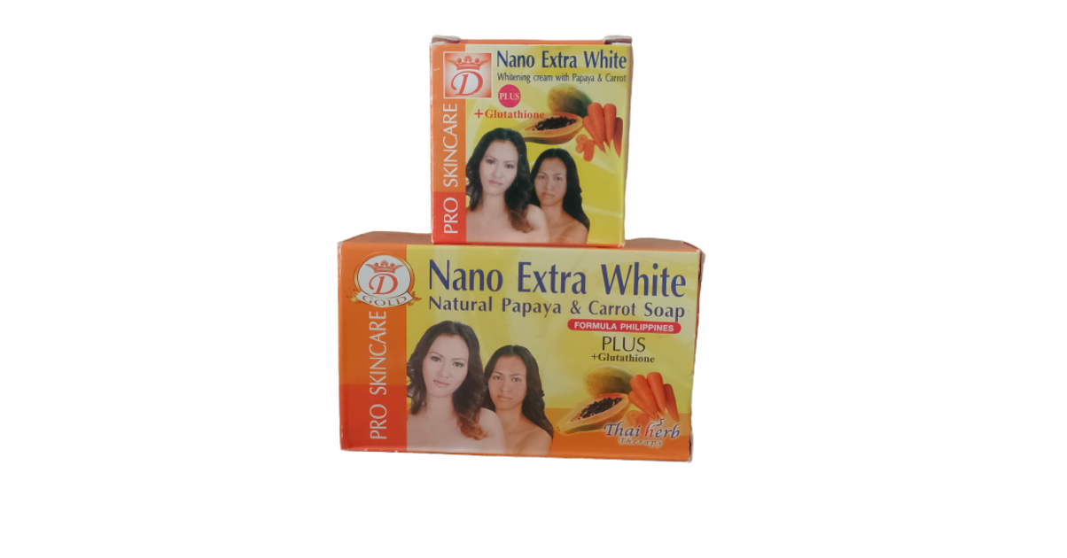 Crème éclaircissante Visage NANO EXTRA WHITE - Glutathion, Papaye, Carotte - 15 Ml